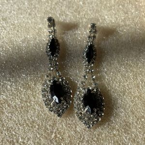 Crystal and onyx earrings
